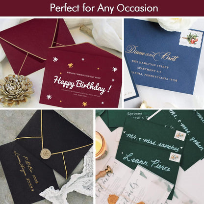 A6 Luxury Burgundy Invitation 4x6 Envelopes - 50 Pack, Self Seal, For 4x6 Cards| Perfect for Weddings, Invitations, Photos, Graduation, Baby Shower| 6.5 x 4.75 Inches