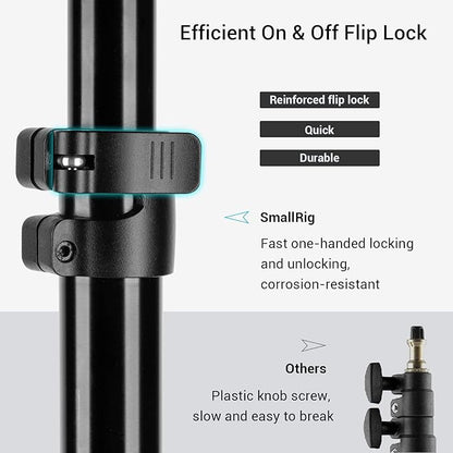 SMALLRIG Photography Light Stand 110"9.2ft280cm, Air-Cushioned Aluminum Photo Video Tripod Stand with 14" Screw for Softbox, Studio Light, Reflector and Ring Light, Max Load 8kg, RA-S280