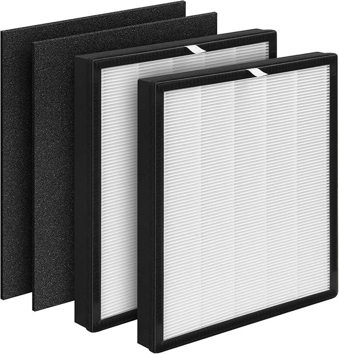 2-Pack Aerio-300 Replacement HEPA Filter Compatible with Zigma Aerio-300 Purifier, 2 High-Efficiency HEPA Filters  2 Carbon Pre-Filters