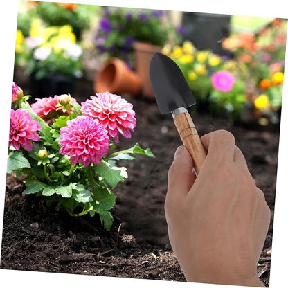 PartyKindom 1 Set Set Garden Tool Set Trowel Garden Tool Heavy Duty Gardening Kit Small Garden Tool Garden Tool Kit Gardening Hand Tools Cultivator Hand Rake Hand Trowel Hand Shovel Black Wood