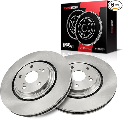 Torchbeam Front 328mm(12.91 inch) Brake Rotors | Brake Kit for 2008-2019 Highlander, 2011-2020 Sienna, 2010-2015 RX350; RX450h, 2018-2021 NX300,2pcs Automotive Replacement Disc Brake Rotor,31511