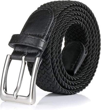 Elastic Braided Belt, 1 38", Woven Stretch Belt for Golf Casual Jeans Shorts Pants