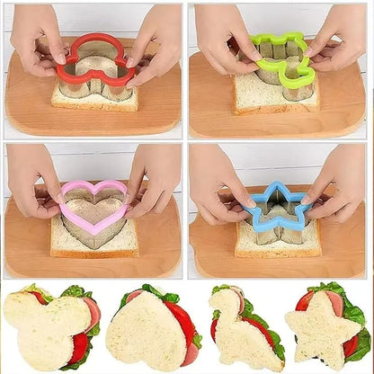 Animal Dinosaur Star Heart Shape Stainless Steel Bread Mould Metal Cookie Cutters Baking Sandwich Cutter Set for Kids