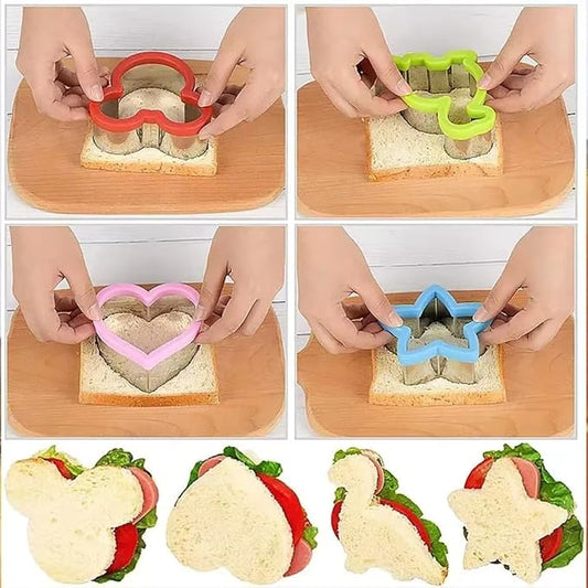 Animal Dinosaur Star Heart Shape Stainless Steel Bread Mould Metal Cookie Cutters Baking Sandwich Cutter Set for Kids