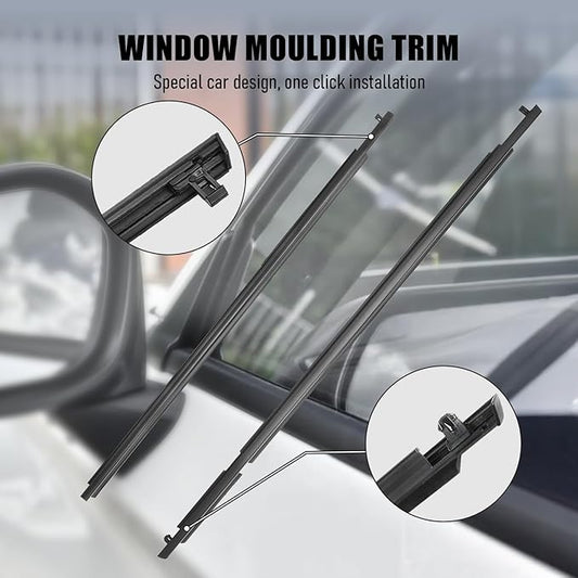 Window Molding Trim Seal for 2009-2012 Toyota Rav4,Black Outer Door Weather Strip Window Seal Belt,Replace#75710-0R020 75720-0R020 75730-0R020 75740-0R020