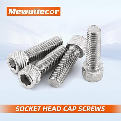 M6-1.0 x 70mm Socket Head Cap Screws Metric, Allen Socket Drive, Stainless Steel 18-8, Fully Threaded, Bright Finish, Machine Thread, 10 PCS