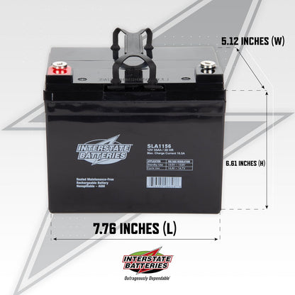 Interstate Batteries 12V 35Ah Battery (Insert Terminal) SLA AGM VRLA Rechargeable Replacement for Construction Devices, Electric Stations, Backup Energy Storage (SLA1156)