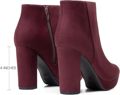 DREAM PAIRS Women's Stomp High Heel Ankle Boots