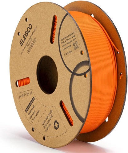 PLA Filament 1.75mm Orange 1KG, 3D Printer Filament Dimensional Accuracy +/- 0.02mm, 1kg Cardboard Spool(2.2lbs) 3D Printing Filament Fits for Most FDM 3D Printers