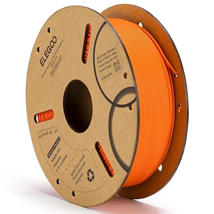 ELEGOO PLA Filament 1.75mm Orange 1KG, 3D Printer Filament Dimensional Accuracy - 0.02mm, 1kg Cardboard Spool(2.2lbs) 3D Printing Filament Fits for Most FDM 3D Printers