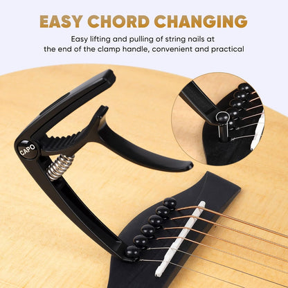 AARVI Trigger Guitar Capo with Built-in Pick Holder