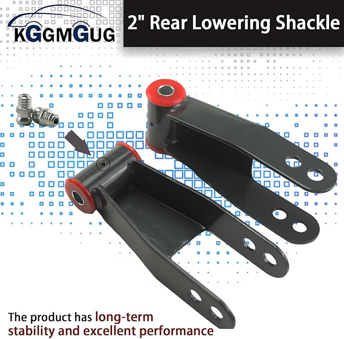 2" Rear Lowering Shackle 410520 Fits For Chevy Silverado C1500 C2500 K1500 K2500 SuburbanSierra C1500 C2500 Rear Drop Shackle