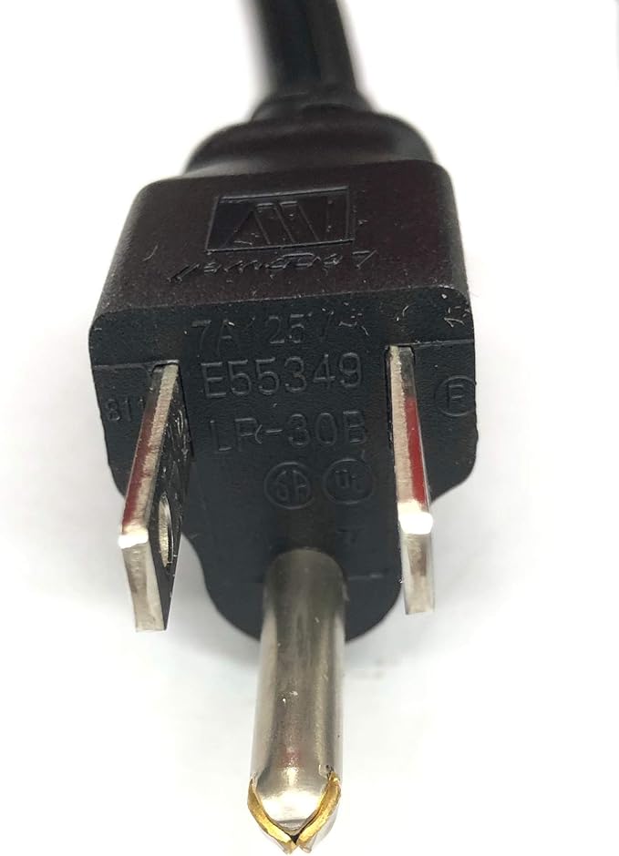 Original 3.3 foot AC power cord LS-18 LP-30B E55349, compatible with PN: 05V1C9, 0K260C, 0K2490, 02JVNJ, NEMA 5-15P to C5 3-slot Mickey Mouse type plug, for