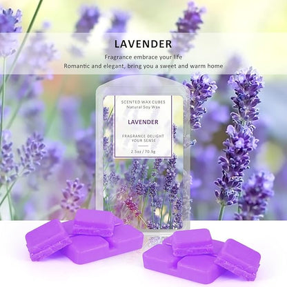 STRN Wax Melts Soy Wax Cubes 4 Pack Scented Wax Melts Warmer, Scented Wax Cubes for Warmers Soy Wax Cubes Candle Wax Melts, Rose, Lavender, Jasmine, Cherry (4 x 2.5oz)