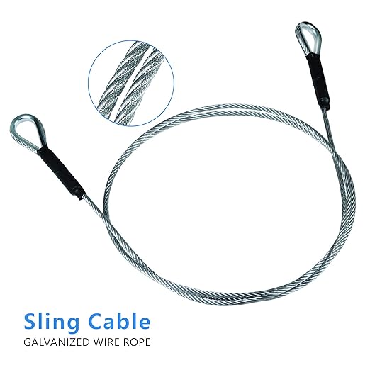 Zip Line Sling Cable, Wire Rope, 81114 Foot, 316In (11 Foot)