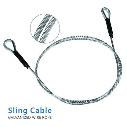 Zip Line Sling Cable, Wire Rope, 81114 Foot, 316In (11 Foot)