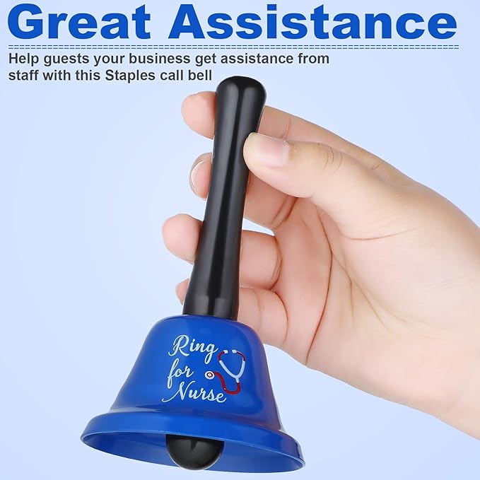 2 Pieces Ring for Nurse Bell Nurse Hand Call Bell Patient Alerting Hand Ringing Alarm for Calling Attention Care Assistance Emergency