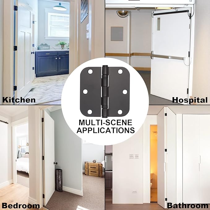 Vervida 15 Pack Matte Black Door Hinges for Doors