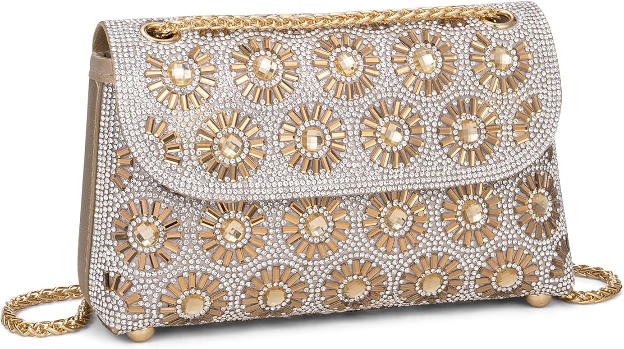 Gets Sparkly Rhinestones Clutch Purses for Women Purses and Handbags for Wedding Party Evening Crossbody Bag with Chain