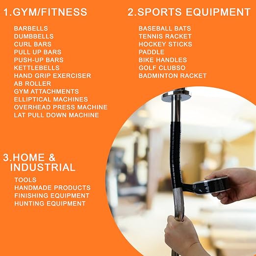 Grip Tape, 32FT Self Fusing Silicone Tape Rubber Grip Wrap for Pull Up Bars, Barbells, Dumbbells, Gym Equipment,Bike Handles, Tools
