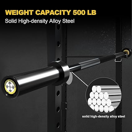 POWER GUIDANCE Chrome Olympic Barbell Bar, 2 Inch Weight Bar for lifting, Hip Thrusts,Universal Strength Training Bars 4ft5ft6ft