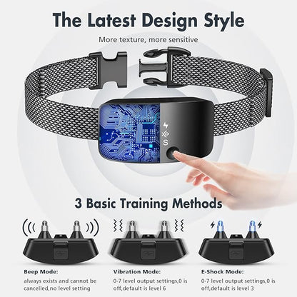 NBJU Bark Collar for Dogs,Rechargeable Anti Barking Training Collar with 7 Adjustable Sensitivity and Intensity Beep Vibration for Small Medium Large Dogs (Black)
