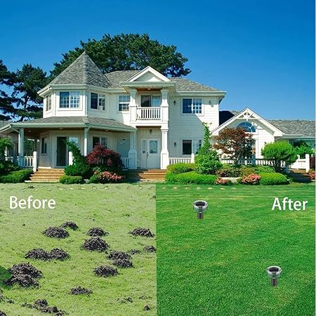 (2 Pack) Gopher Repellent Ultrasonic Solar Powered - Easy to Use Solar Mole Repellent Ultrasonic with an Auger Drill Bit - IP65 Waterproof Sonic Repeller Stakes for Groundhog, Vole, Snake, etc