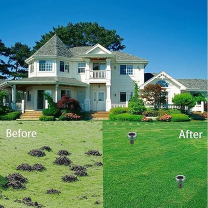(2 Pack) Gopher Repellent Ultrasonic Solar Powered - Easy to Use Solar Mole Repellent Ultrasonic with an Auger Drill Bit - IP65 Waterproof Sonic Repeller Stakes for Groundhog, Vole, Snake, etc