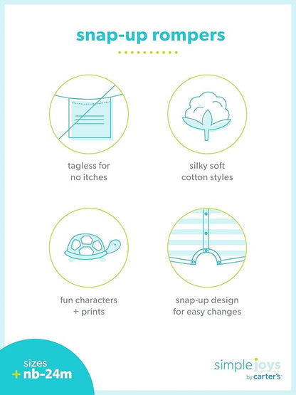 Simple Joys by Carter's Baby 3-Pack Snap-up Rompers