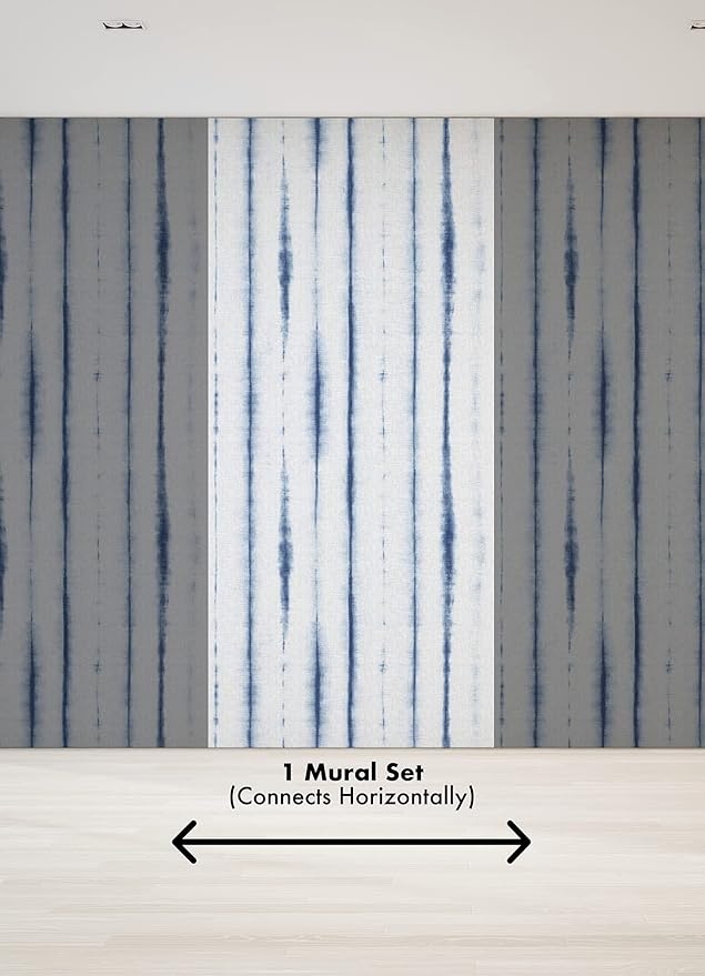REMIX Walls by Katie Hunt Brewster Home Fashions Hello Shibori Denim Blue Wall Mural