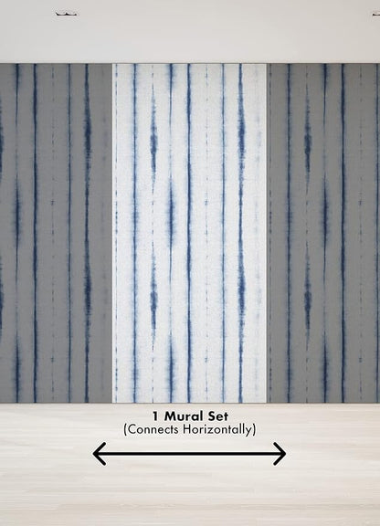 REMIX Walls by Katie Hunt Brewster Home Fashions Hello Shibori Denim Blue Wall Mural