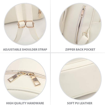 K.E.J. Women Mini Backpack Purse Bowknot Leather Backpack 3-PCS Cute Small Backpack Purse for Women Rucksack for Ladies Shoulder Bag