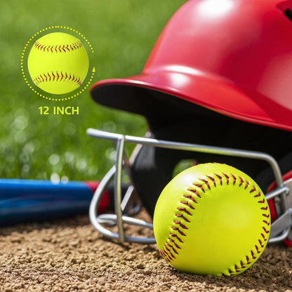 Official Size 12" Softballs - Fastpitch Practice & Training Balls, Leather Covered (pack 1)