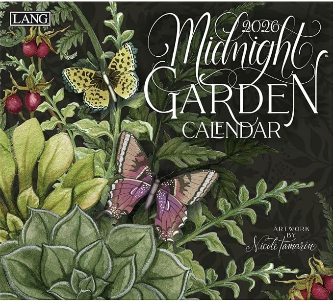 Lang, Midnight Garden 2026 Wall Calendar by Nicole Tamarin, 13.4'' X 12'', 12-Month Calendar with Stapled Binding