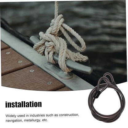 Mipcase 1.8m Long 9.7mm Diameter Plastic Covered Wire Rope High Tensile Strength for Fencing Lifting