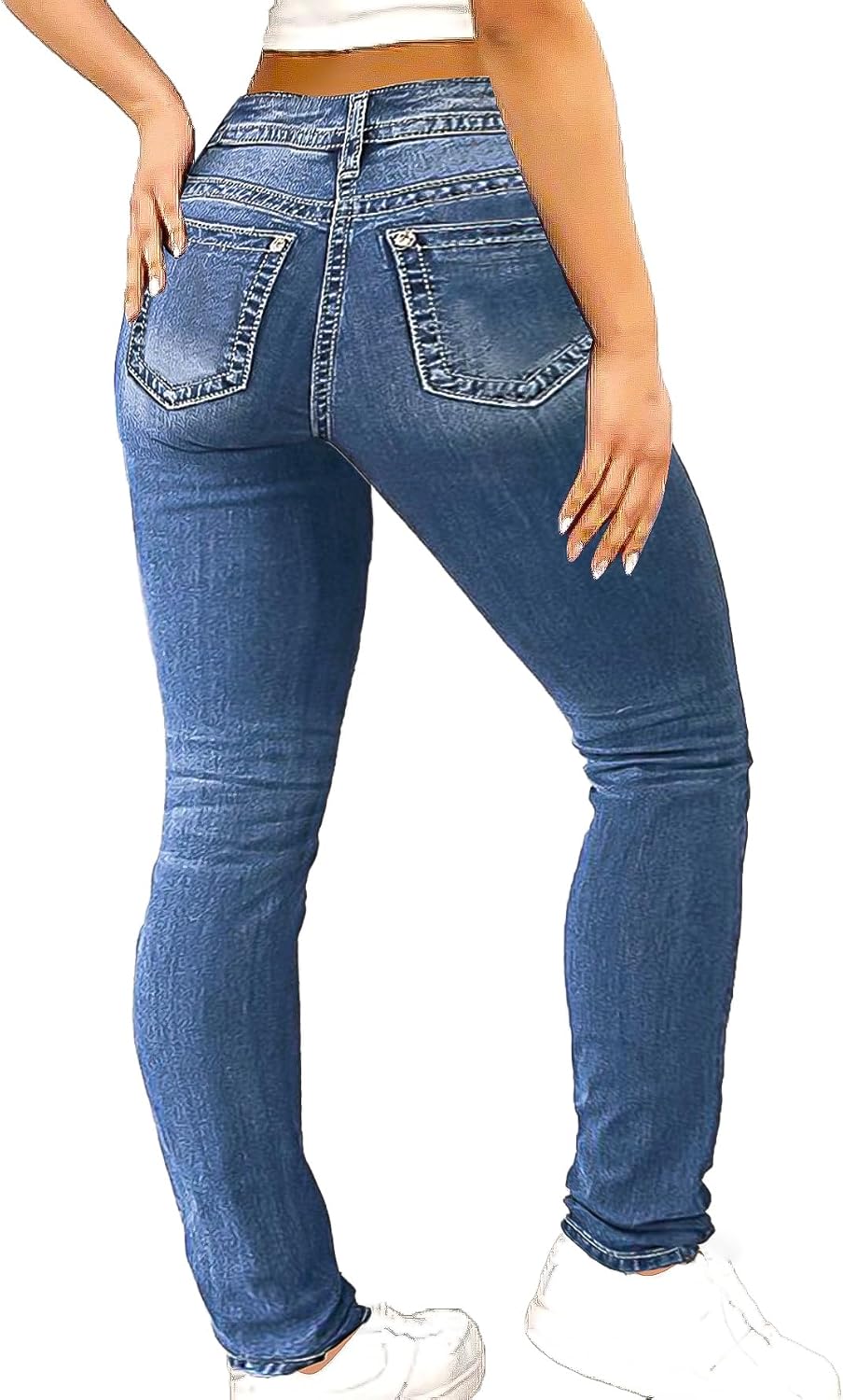 Women's Butt Lifting Mid Rise Tummy Control Skinny Jeans