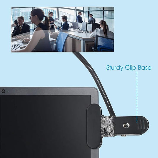 Clip On Security Cubicle Convex Mirror for Personal Safety, Open Office Environment, Cabinet Computer Desk Rear View Monitors or Anywhere, Adjustable Clip (6.7 X 2.9 Rectangle)