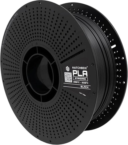 HATCHBOX 1.75mm PLA 3D Printer Filament Reloadable Pack, Includes 1 Reusable Spool & 1 KG Refill for 3D Printing, Dimensional Accuracy +/- 0.03mm, Black