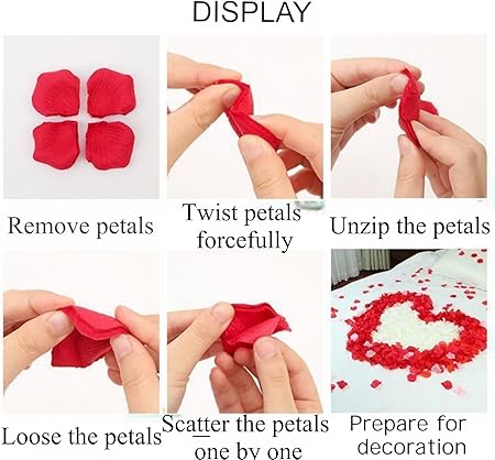 SIWEN Artificial Rose Flower Petals for Valentine's DayWeddingsProposalAnniversaryEngagementParty and Romantic Night Decoration (1000, red)