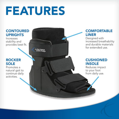 USA14013 Short Cam Walker Fracture Boot, Small, Black