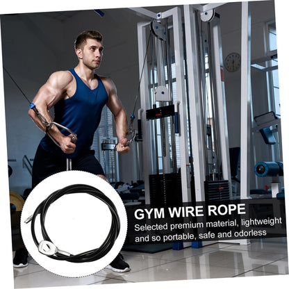 2pcs Straight Bar Cable Attachment for Gym Pulley System Sturdy Pu Cover Replacement Cable