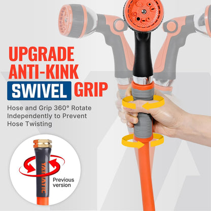 Heavy Duty Garden Hose 5/8 in x 40 ft with Swivel Fitting, Super Flexible Water Hose, All-weather, Lightweight, Burst 600 PSI