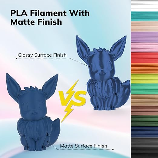 AMOLEN Matte PLA 3D Printer Filament, Navy Blue PLA Filament 1.75mm with Smooth Finish, 3D Printing Filament for Most FDM 3D Printers, Dimensional Accuracy +/- 0.02mm, 1kg Spool (2.2lbs)
