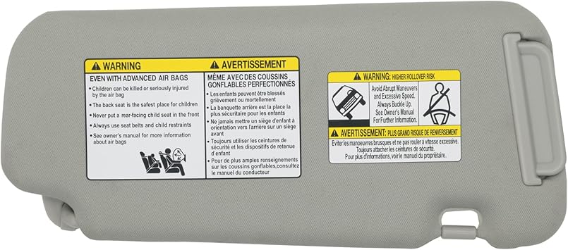 Left Driver Side Sun Visor Compatible with Nissan Murano 2009 2010 2011 2012 2013 2014 Sunshade Replacement  96401-1AA1B (Gray)