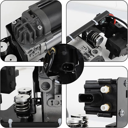 Air Suspension Compressor Pump Compatible with BMW 37206789450 F01 F02 F04 F11 535i 550i 740i 740Ld 750i 760Li Alpina B7 (New Model CompressorBracketValve Block)