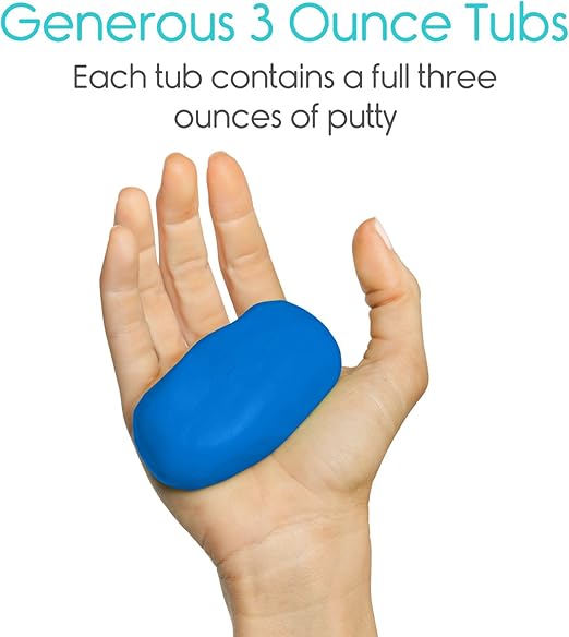 Vive Therapy Putty For Adults, For Hand Therapy (2 Pack) - Occupational Sensory Stress Relief Tools - for Physical Exercise, Finger Pain, Grip Strength, Rehab, Arthritis, Forearms, Fidgeting, Motor Skills