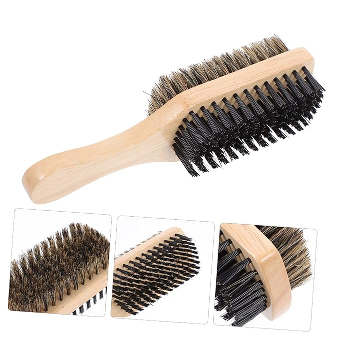 NOLITOY Salon Quality Beard Brush Men's Beard Cleaning Boar Bristle Facial Care Tool