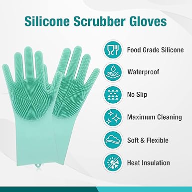 Dog grooming gloves for bathing,Dishwashing gloves with bristles for any task Ideal for cleaning the entire house.