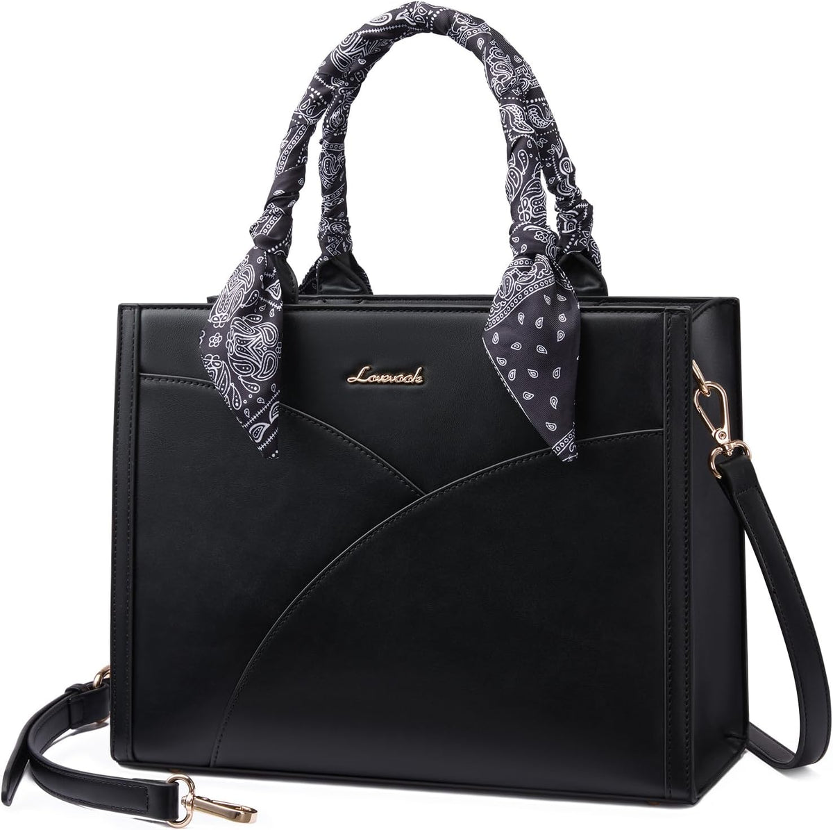 LOVEVOOK Purses and Handbag for Women, Waterproof PU Leather Tote Purse with Scarf, Satchel Top Handle Bags with Strap
