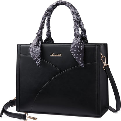LOVEVOOK Purses and Handbag for Women, Waterproof PU Leather Tote Purse with Scarf, Satchel Top Handle Bags with Strap